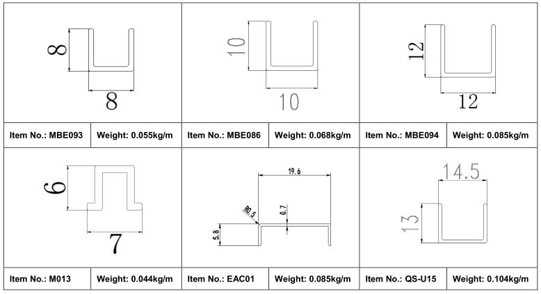 Anodized Extruded Aluminum Channel Anodized Extruded Aluminum Channel